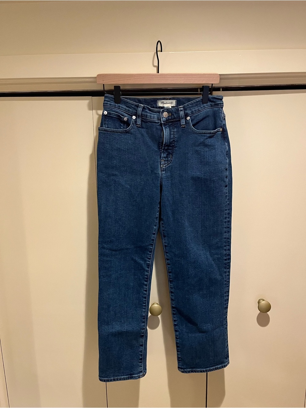 Classic Wool-Blend Jeans in Dark Blue